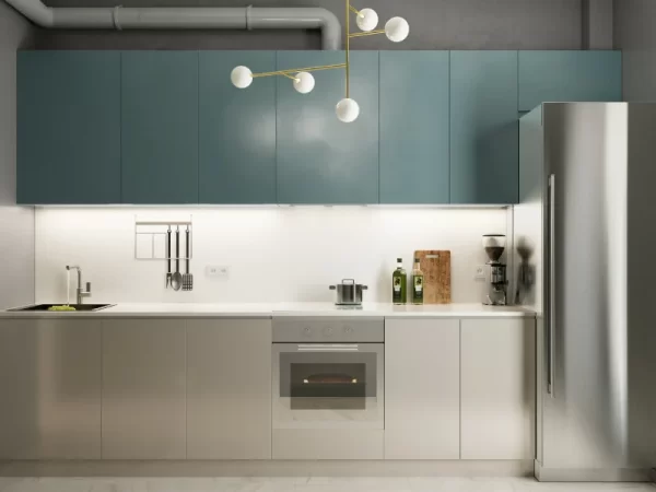 Sleek Seafoam Modern Kitchen Design - Image 4