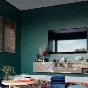 Bright and peppy, living room