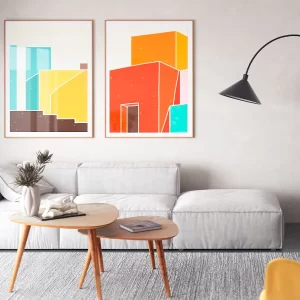 Pastel Paradise Open-Plan Living Room Design