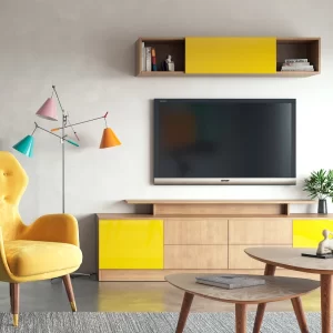 Pastel Paradise Open-Plan Living Room Design