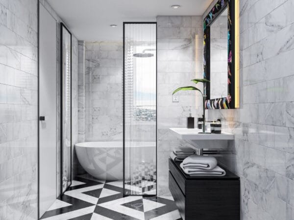 Monochrome Marvel Bathroom Design - Image 3