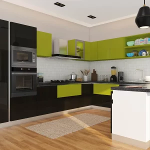 Dark Envy U-Shaped Modular Kitchen