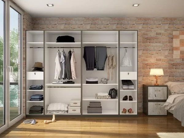 Parks Straight Wardrobe in Nova Grey - Image 3