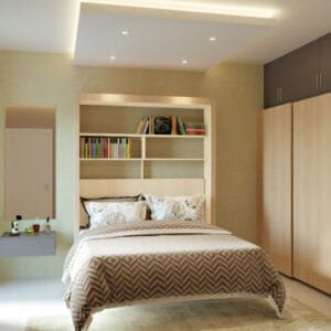 Queen Size Wall Mounted Foldable Bed With Storage