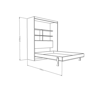 Queen Size Wall Mounted Foldable Bed With Storage