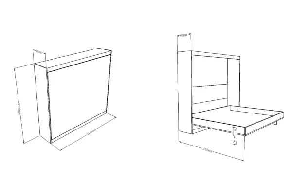 Space-Saving Furniture: Queen-Size Horizontal Wall-Mounted Folding Bed - Image 4